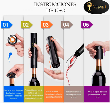 Kit Abridor de Vinos Electrico - VinoArt